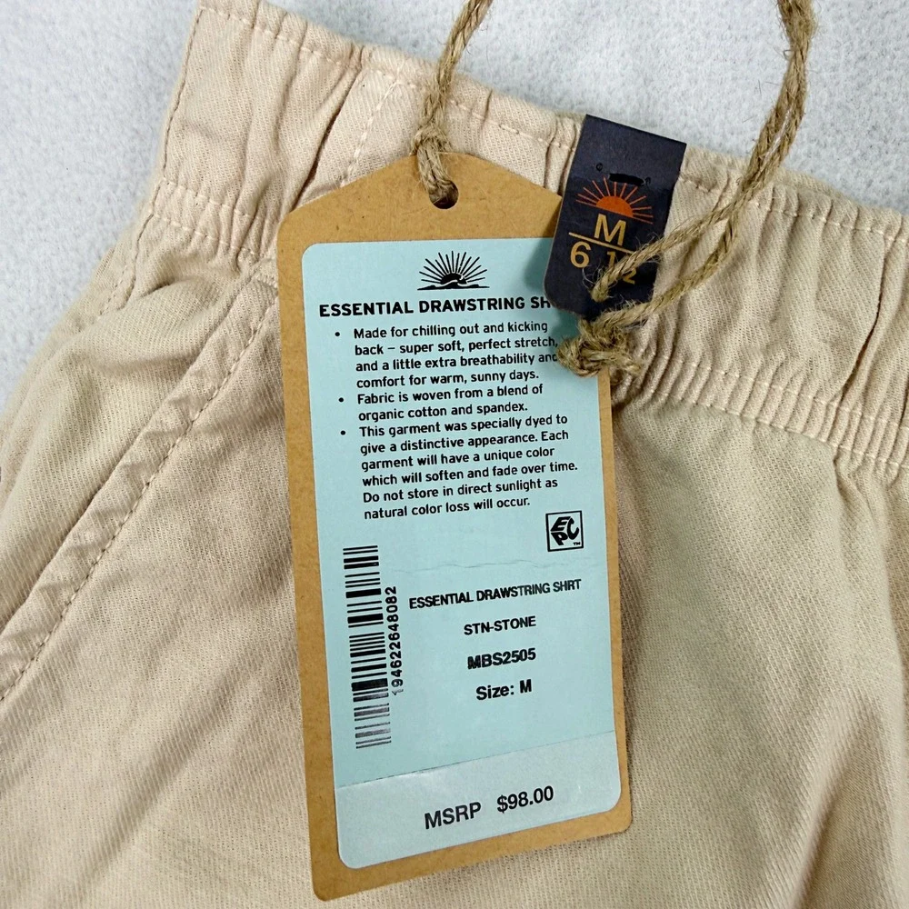 Faherty Mens Essential Drawstring Shorts 'Stone' / Size M / NEW